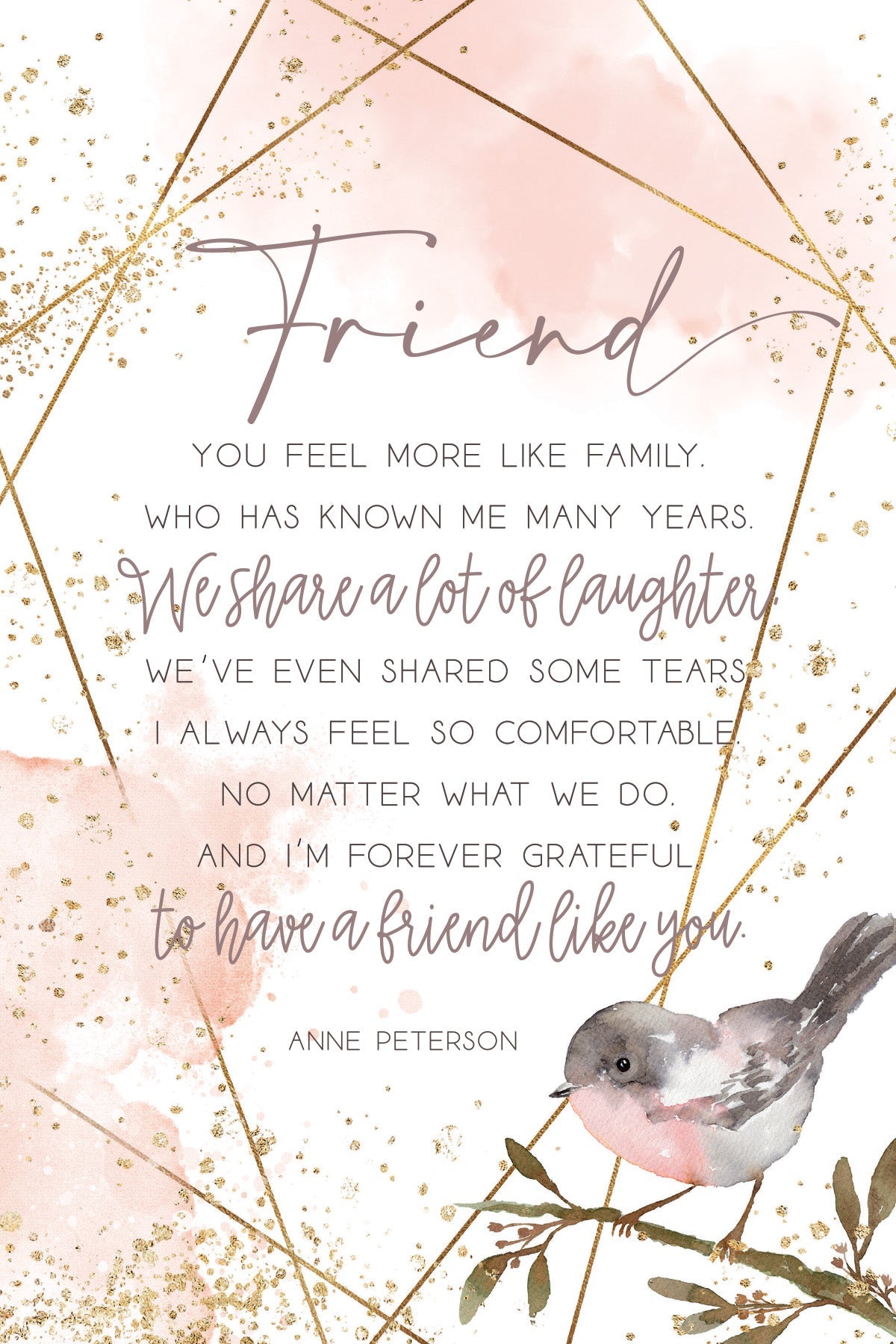 Friend 6x9 MDF Plaque with neutral tones, watercolor design, and inspirational verse