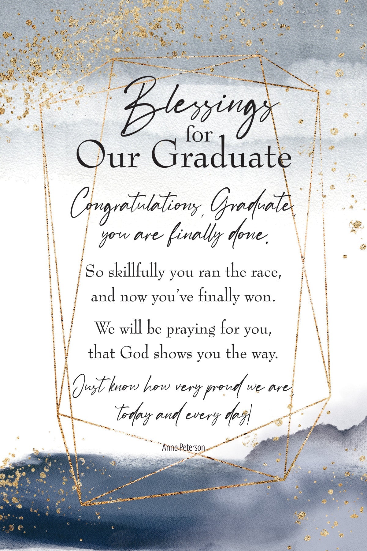 Blessings for Our Graduate 6x9 MDF Plaque with neutral tones, watercolor design, and inspirational verse