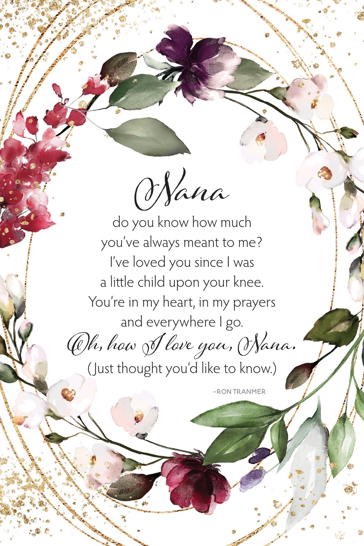 Nana 6x9 MDF Plaque with neutral tones, watercolor design, and inspirational verse