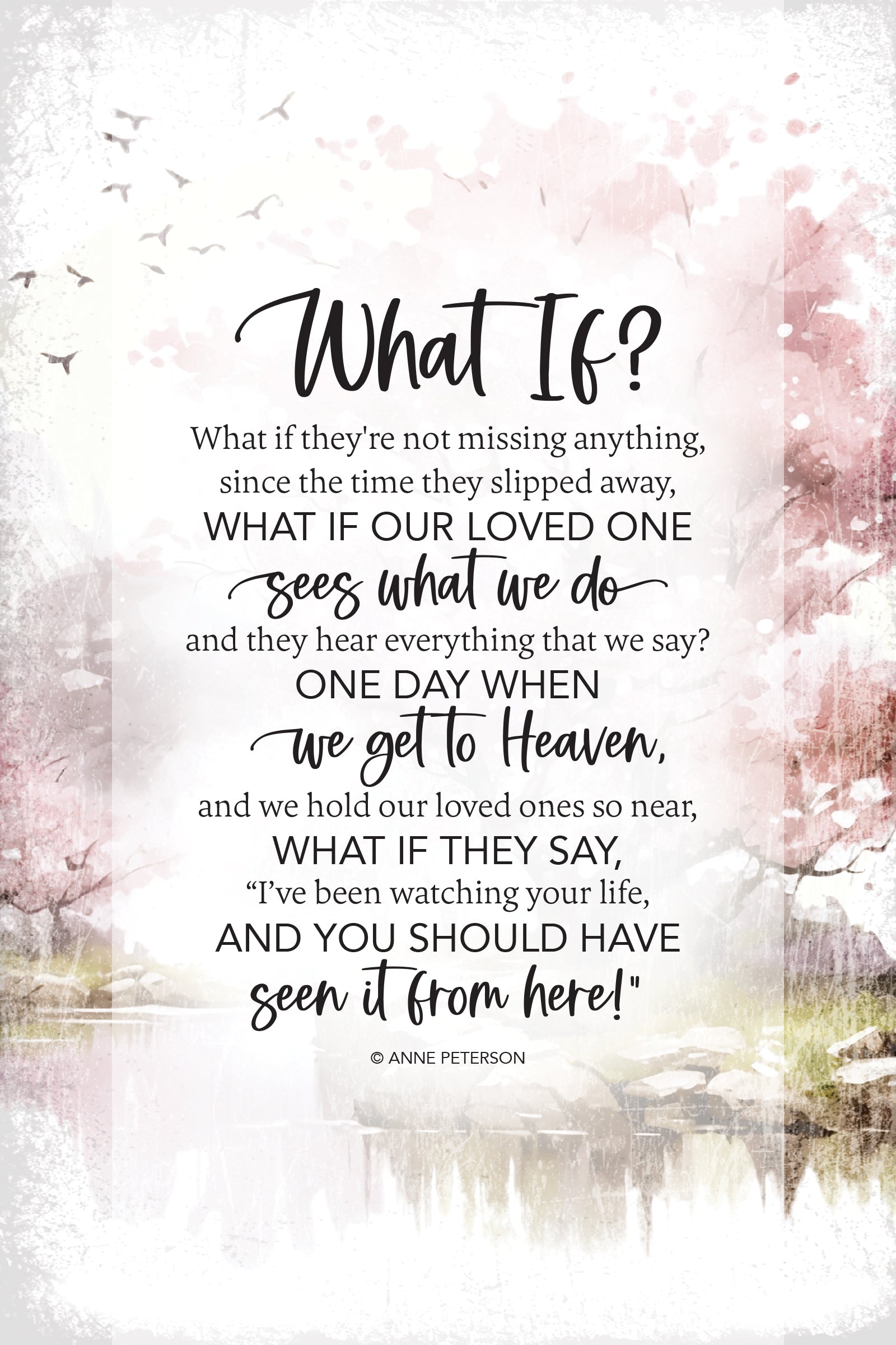What If? 6x9 MDF Plaque has silver edges, inspirational verse, and a modern farmhouse style to fit any decor. The plaque features full-color printing and a metal hanger and easel back.