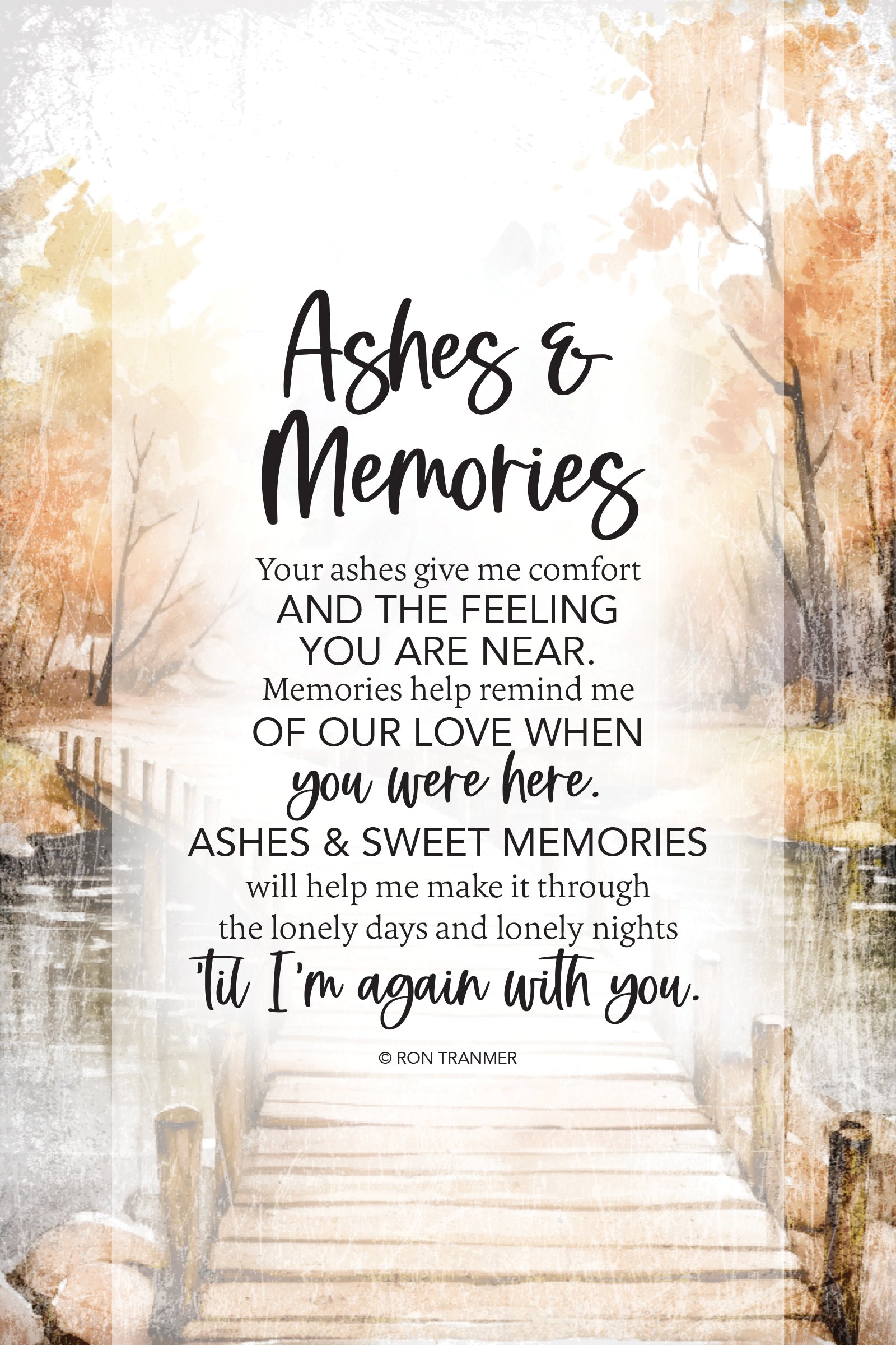 Ashes & Memories 6x9 MDF Plaque