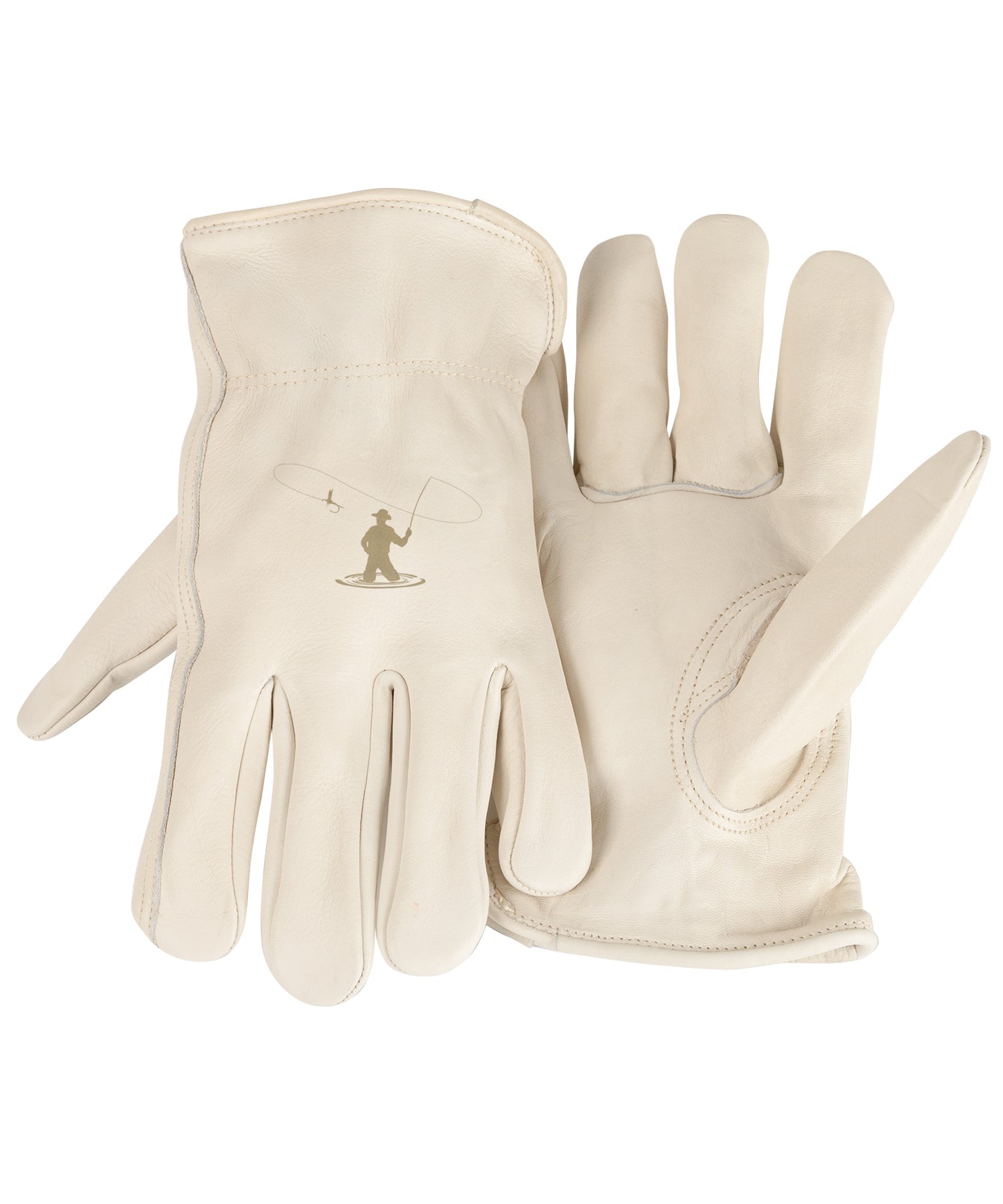Adult Trailblazer Gloves – Fly Fishing – Ivory Deerskin, Unlined & Breathable, Water-Resistant with Inspirational Message