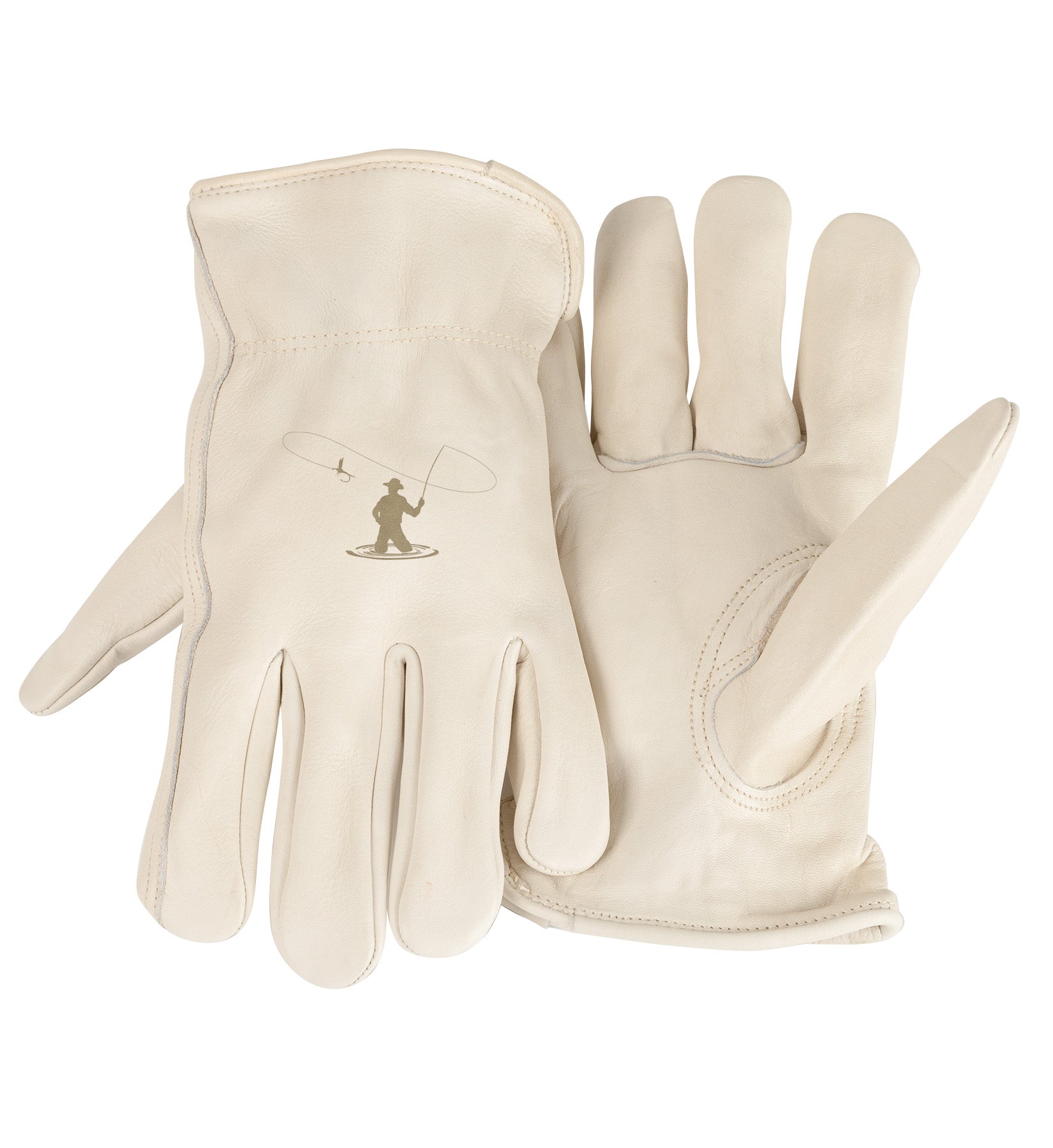 Adult Trailblazer Gloves – Fly Fishing – Ivory Deerskin, Unlined & Breathable, Water-Resistant with Inspirational Message