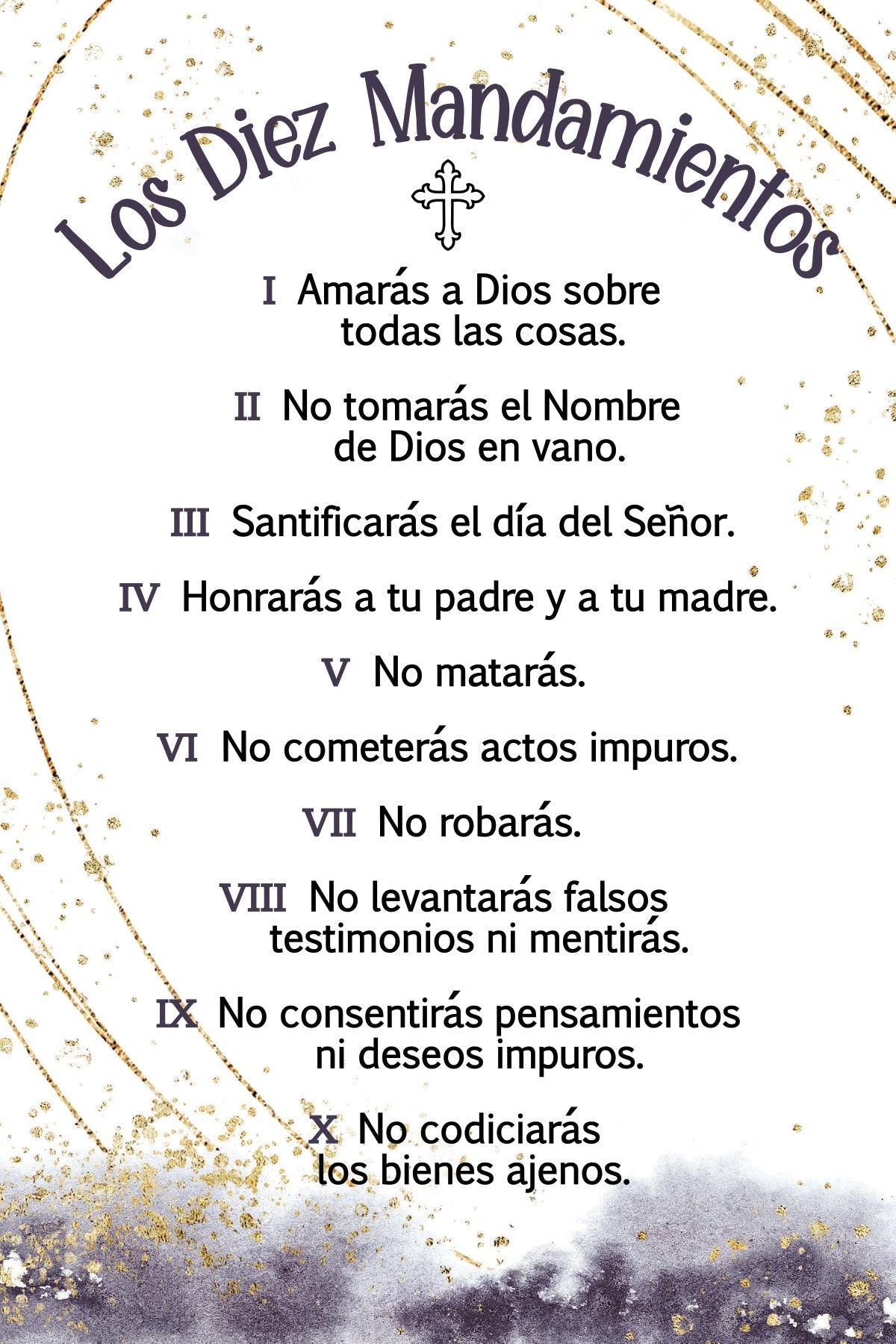 10 Commandments Spanish 4x6 MDF Plaque