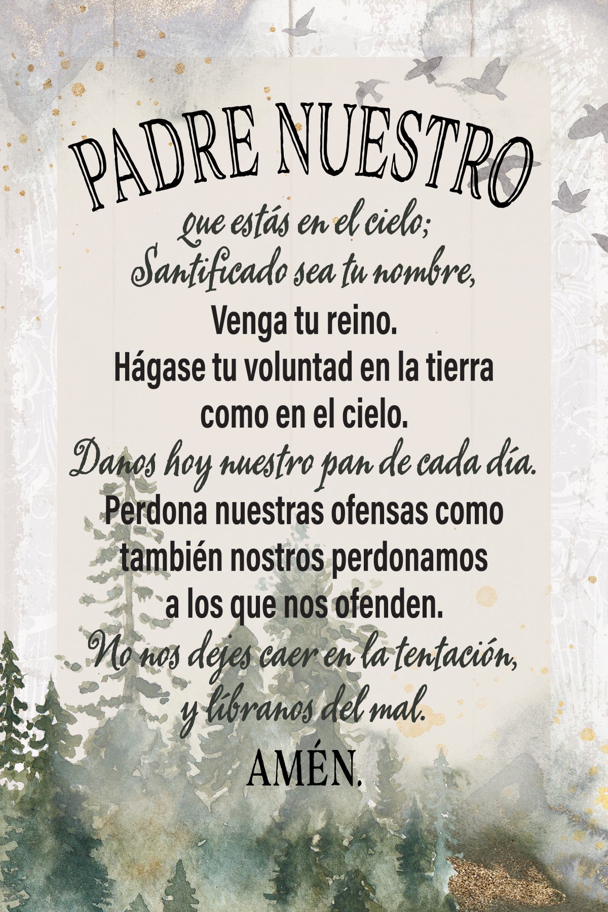 The Lord’s Prayer Spanish 4x6 MDF Plaque