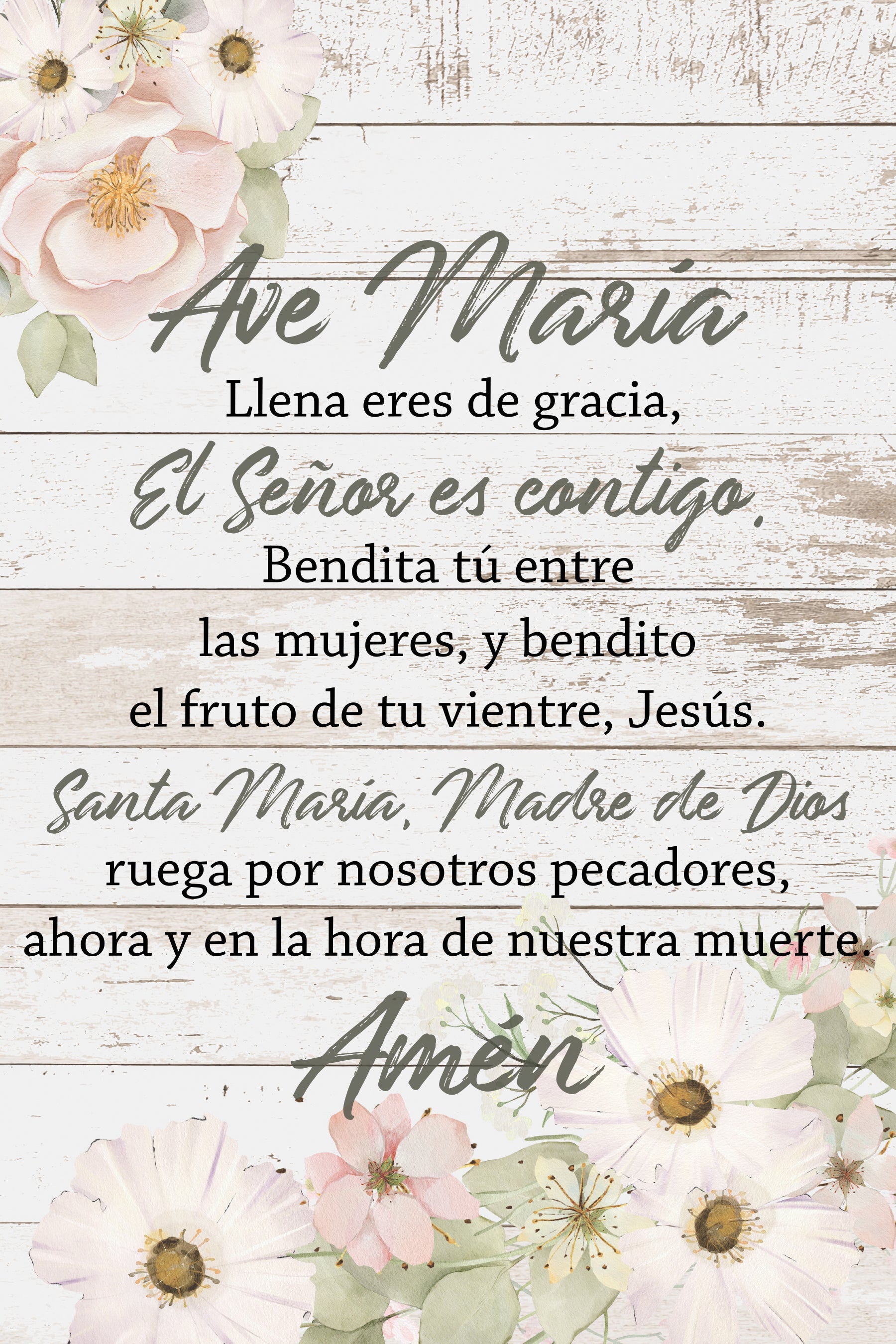 Hail Mary Spanish 6x9 MDF Plaque