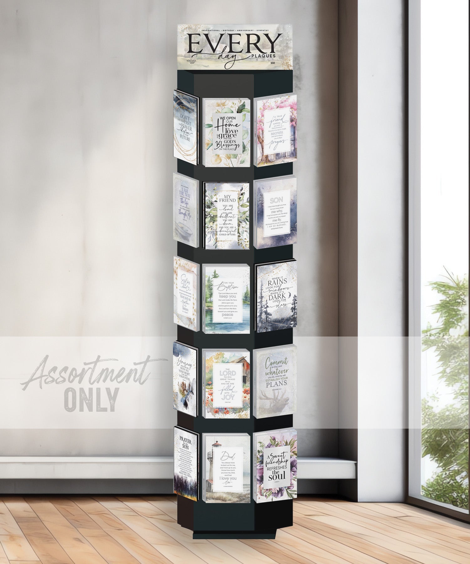 Everyday plaque assortment with inspirational verses and assorted edges